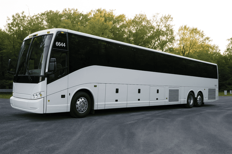 exterior of Fullerton Minibus Company coach bus