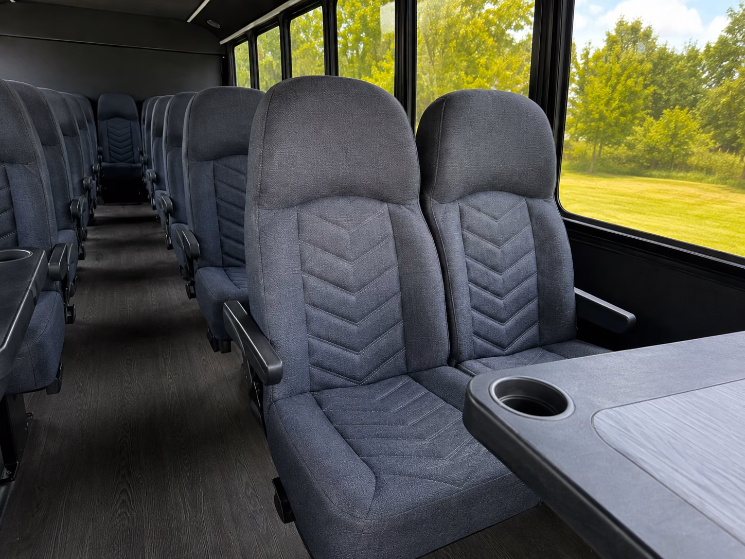 fullerton 18 passenger minibus interior