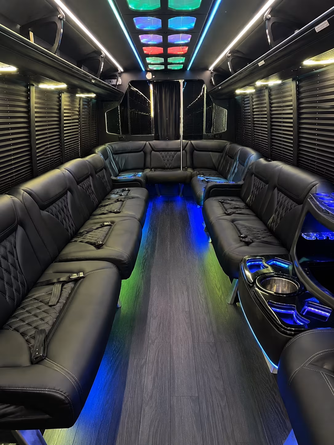 fullerton 20 passenger party bus interior