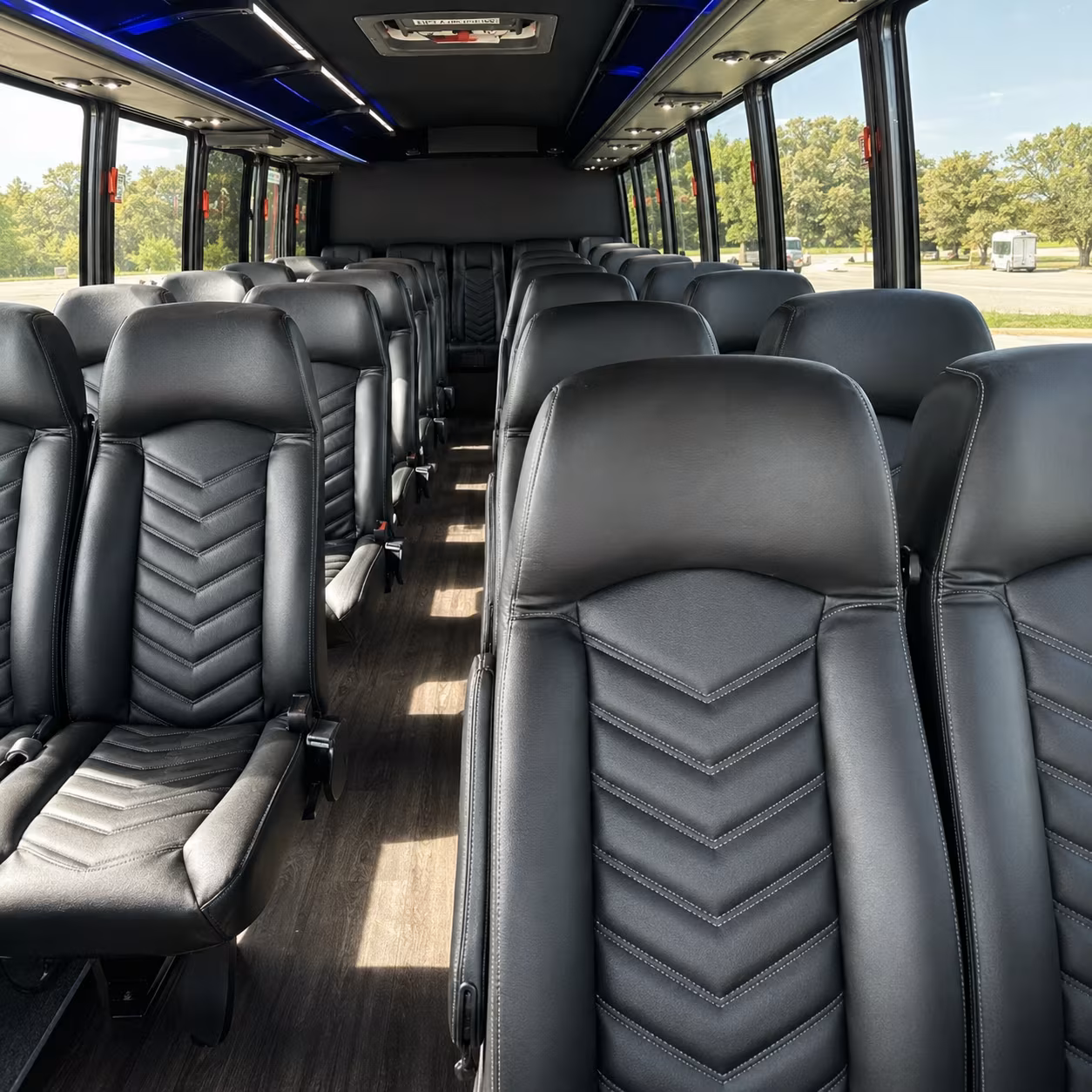 fullerton 28 passenger minibus inside