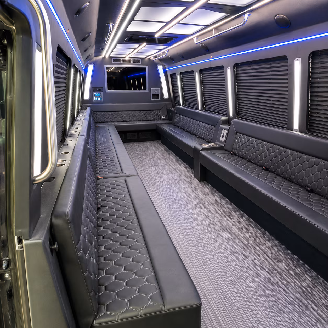fullerton 40 passenger party bus interior